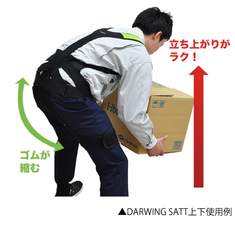 中腰姿勢の負担を軽減する、柔軟・軽量なサポートギア DARWING SATT